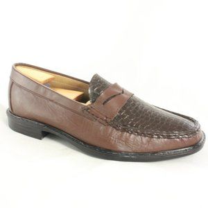 HITCHCOCK Croc Moc Toe Penny Loafers Like New